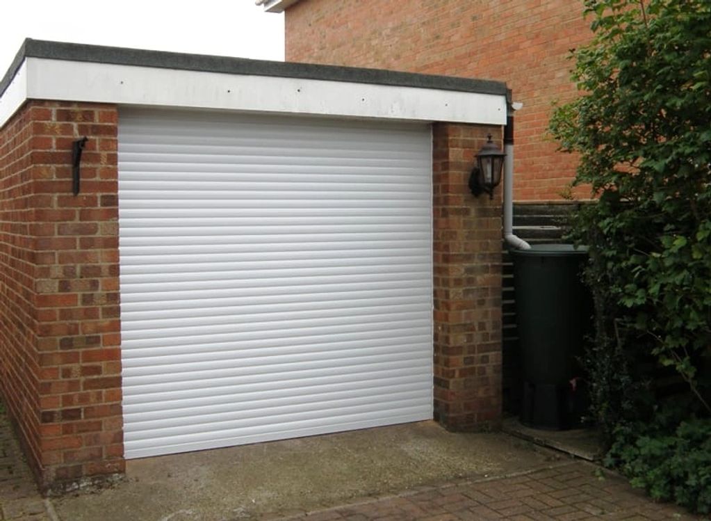 White roller garage door