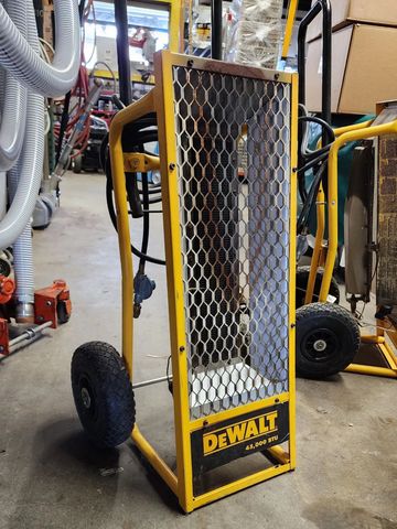 easy to use roll around portable propane heaters for construction and small parties and events.