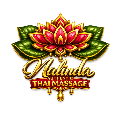 Colorful lotus flower logo with golden Thai script.