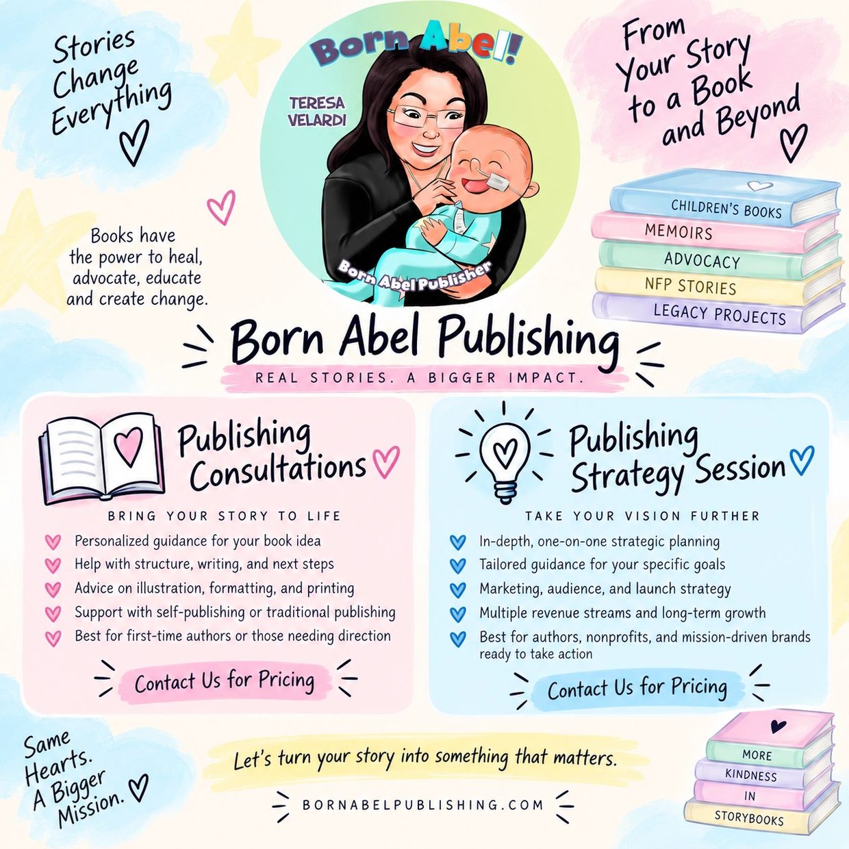 Born Abel Publishing offers personalized book publishing consultations and strategy sessions.