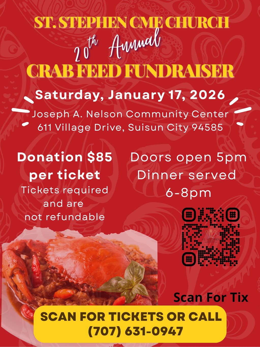 Crab Feed Fundraiser flyer