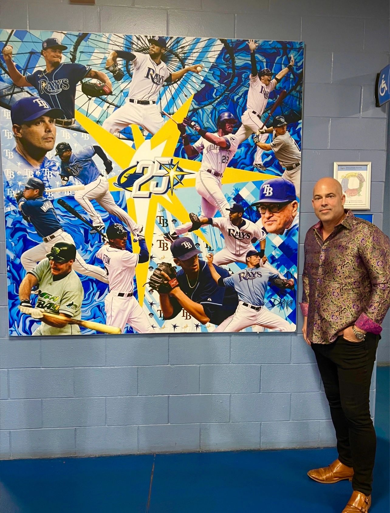 I was hired by the Tampa Bay Ray to create this piece celebrating their 25th anniversary. It is now 