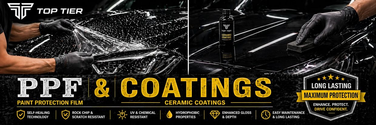 PPF and ceramic coatings provide long-lasting paint protection with advanced features.