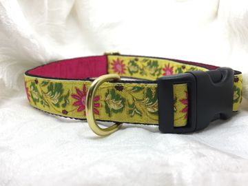 BELMONT Style Dog Collar in Rich Brown & Gold - Collars Hartman and Rose  Collection Dog Collars Posh Puppy Boutique