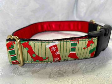 Dog Collar with Modern Christmas Stockings