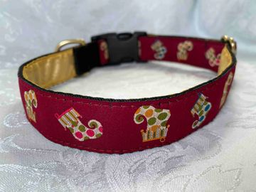 Burgundy Collar with Polka dot Stockigs