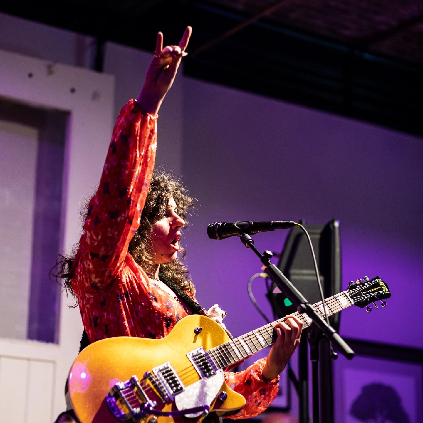 Woman playing guitar