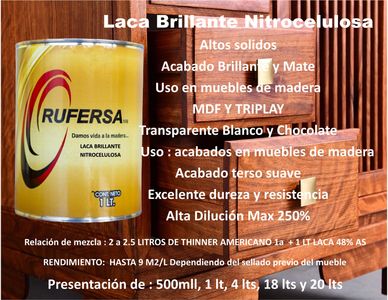 Lata de laca brillante de nitrocelulosa
