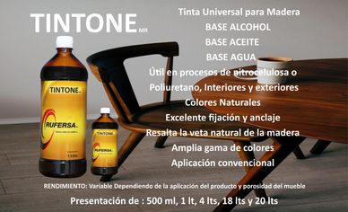 Botella de tinta rufersa para madera