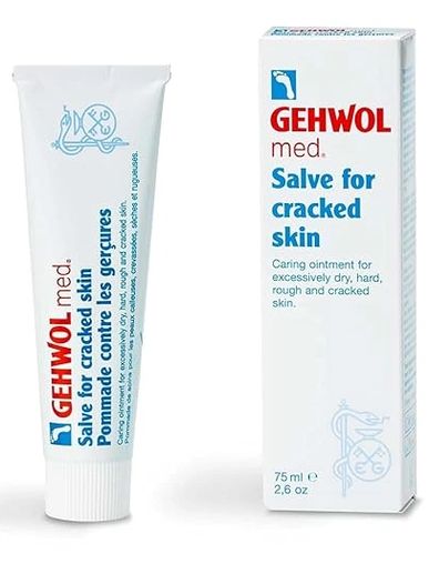 Gehwol med. salve for cracked skin in tube and box.