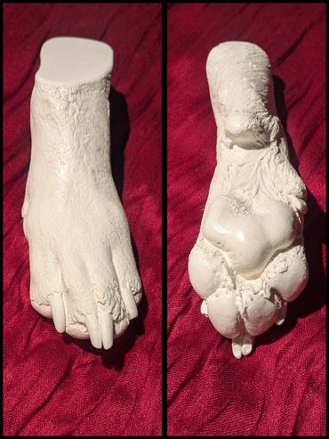 Memorial dog paw casting