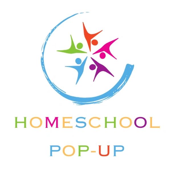 Colorful logo for a homeschool pop-up event.