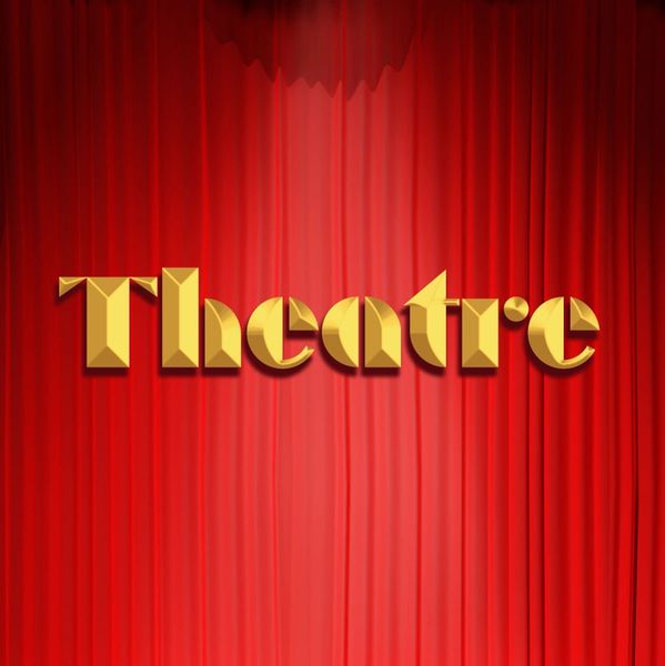 Theatre curtains with theatre text