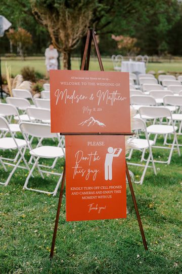 Easel and Sign