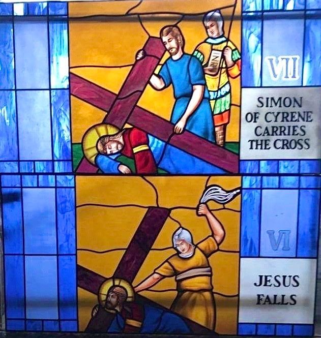 Stations of the Cross stained glass