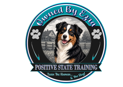 Logo of Positive State Training with a happy dog.