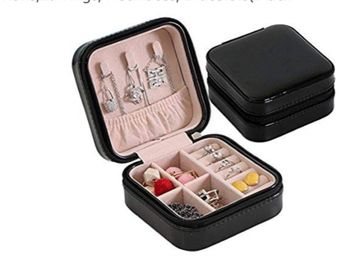 Plush Velvet Travel Jewelry Case Organizer Embroidery Initial Jewelry  Travel Box Earring Necklace Rings Organizer Gifts for Women Girls Travel  Essentials Jewelry Case