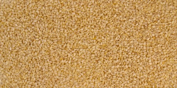 Close-up of a large pile of sesame seeds.