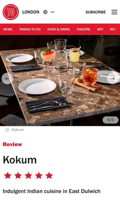 Food review by time out