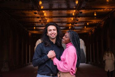 Couple engagement photo shoot in bethesda plaza 