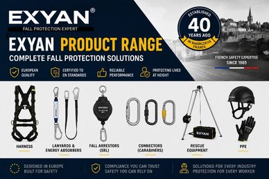 Comprehensive fall protection equipment by Exyan.