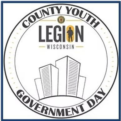 County Youth Government Day logo with buildings and Wisconsin Legion.