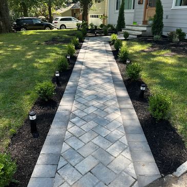 Paver walkway and plant design done in Westfield New Jersey 
