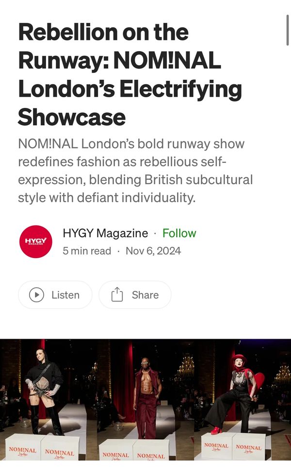 Hygy Magazine Press from Nominal London Runway.