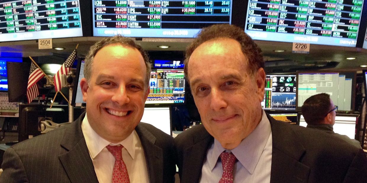 Leonard Cooperman and Michael Cooperman at the New York Stock Exchange