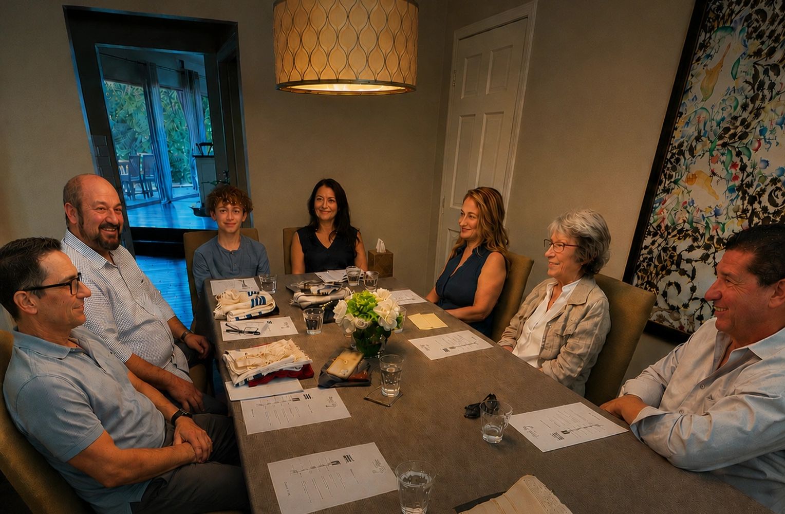 Family at Dining Room Table