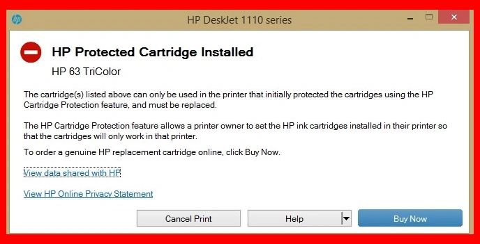 How to disable HP Cartridge Protection