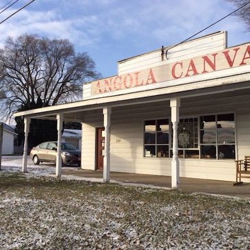 Front Entrance to Angola Canvas Co. where customers can drop off old covers to make new ones.
