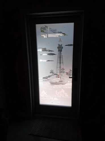 ETCHED GLASS DOOR