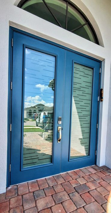ETCHED GLASS DOORS