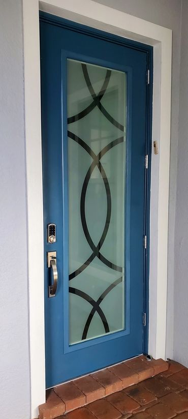 Etched Glass Door