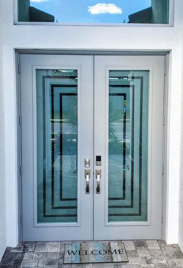 ETCHED GLASS DOORS