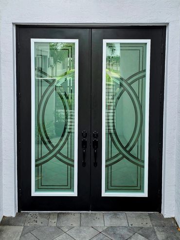 ETCHED GLASS DOORS