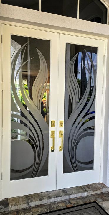 ETCHED GLASS DOORS