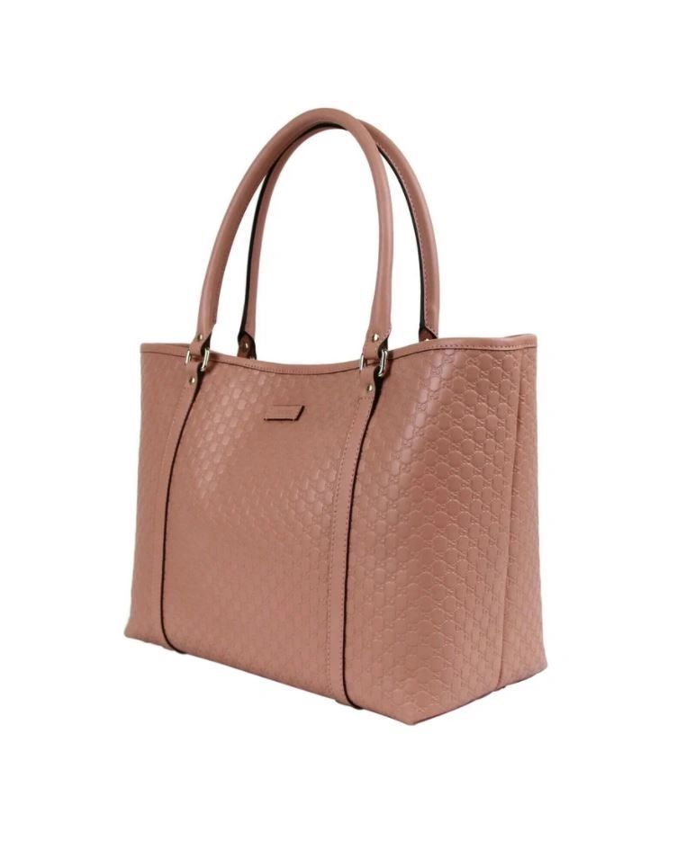 GUCCI Women's Pink GG Micro Leather Large Tote Bag-Authentic 100%