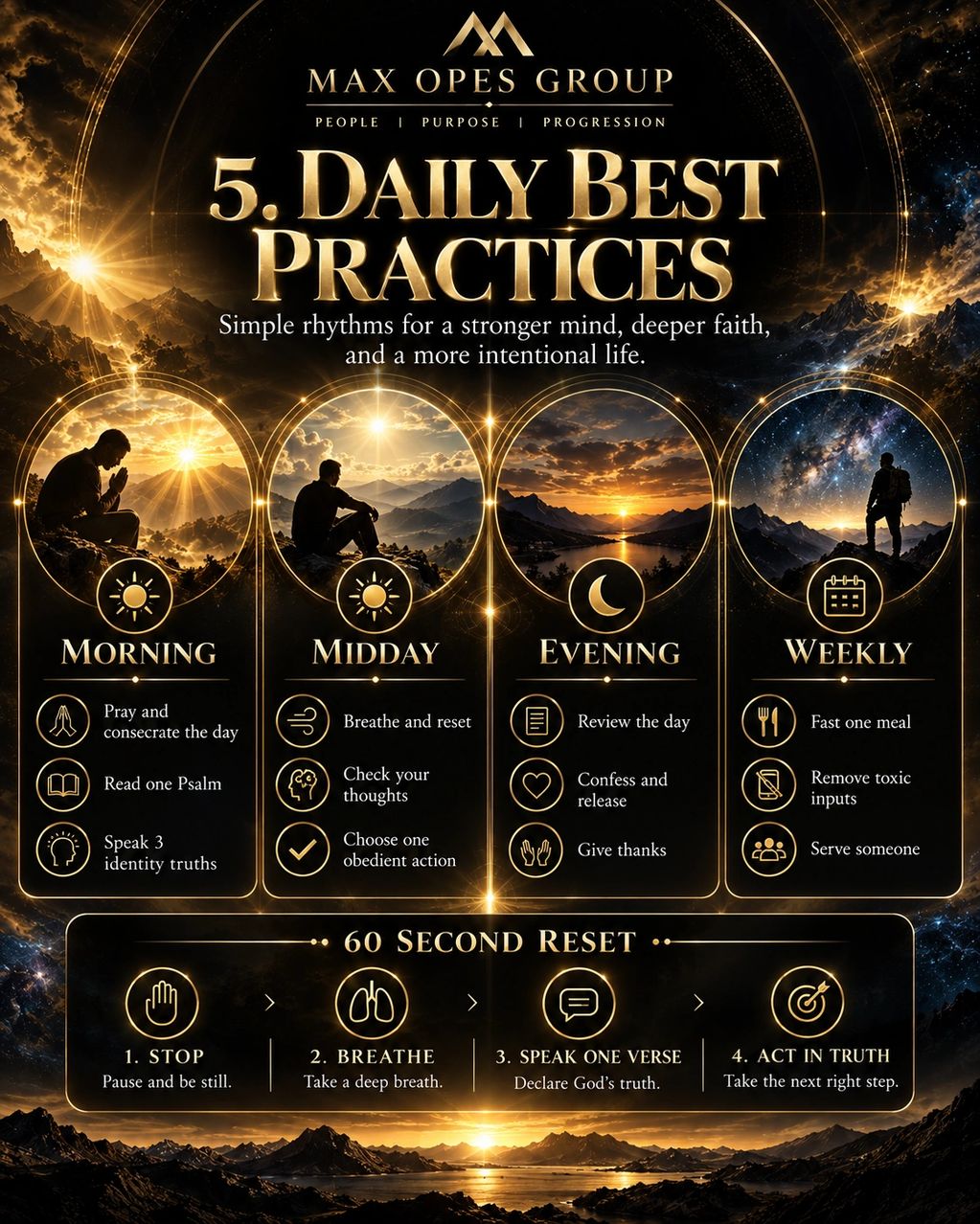 Daily best practices for a stronger mind and faith.