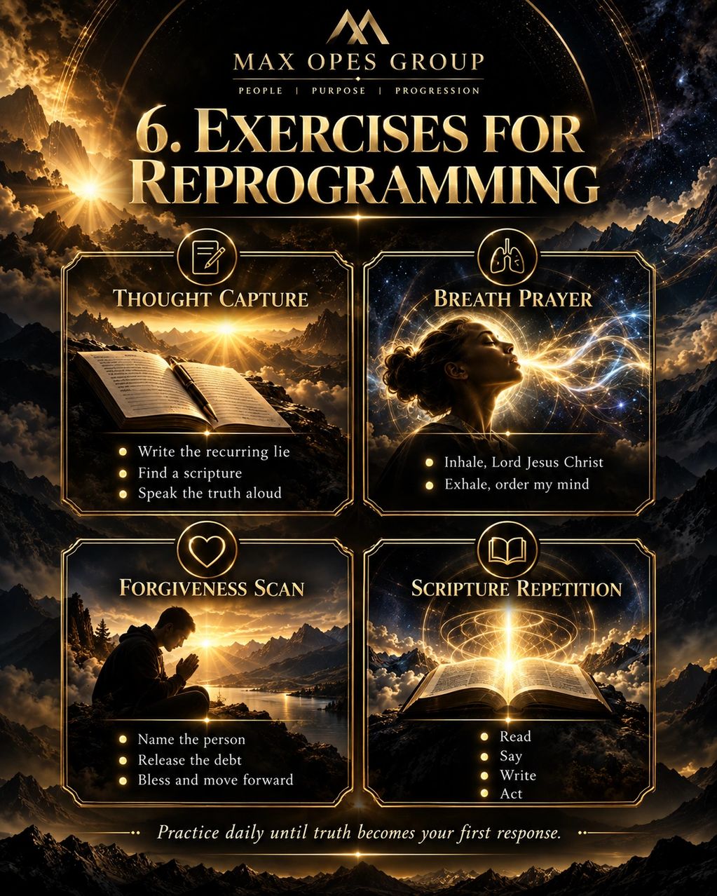 6 exercises for reprogramming your mind with spiritual focus.
