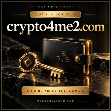 Advertisement for crypto4me2.com domain for sale.