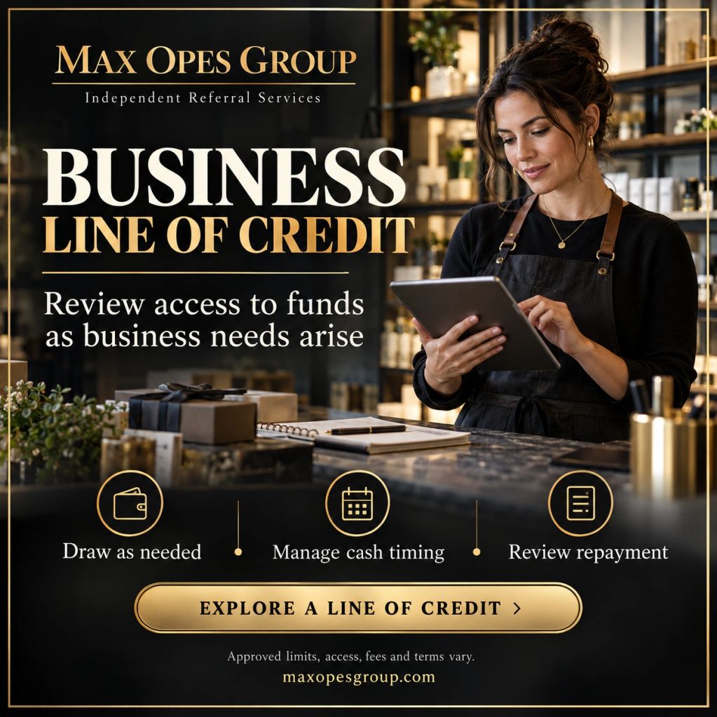 Business line of credit review by Max Opes Group.