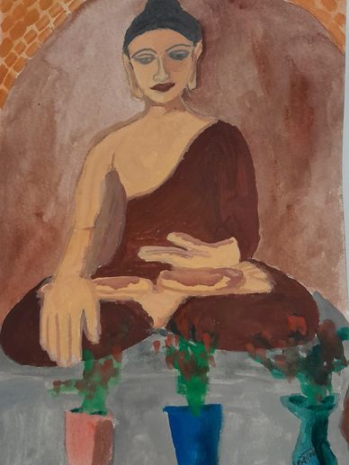 Buddha Painting by Toofan Majumder