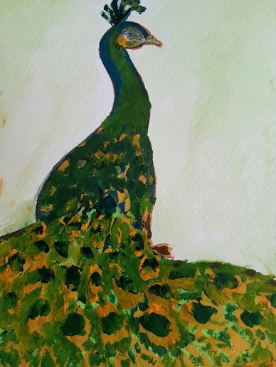 A peacock painting by Toofan Majumder