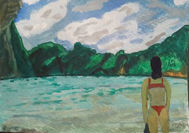 Maya Bay  painting  by Toofan Majumder