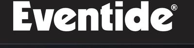 Eventide logo in bold white text on a black background.