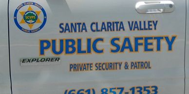 Santa Clarita Valley Public Safety vehicle door.