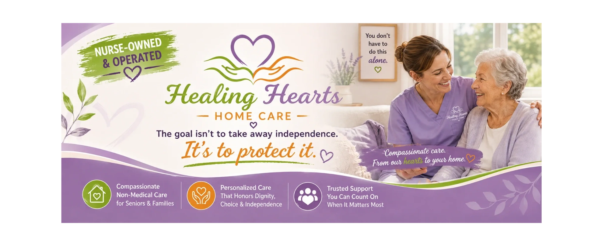 Nurse-owned Healing Hearts Home Care promotes compassionate, personalized care for seniors.