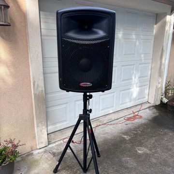 Make every party be heard with this large stereo speaker (or add another to make it doubly - loud!)!